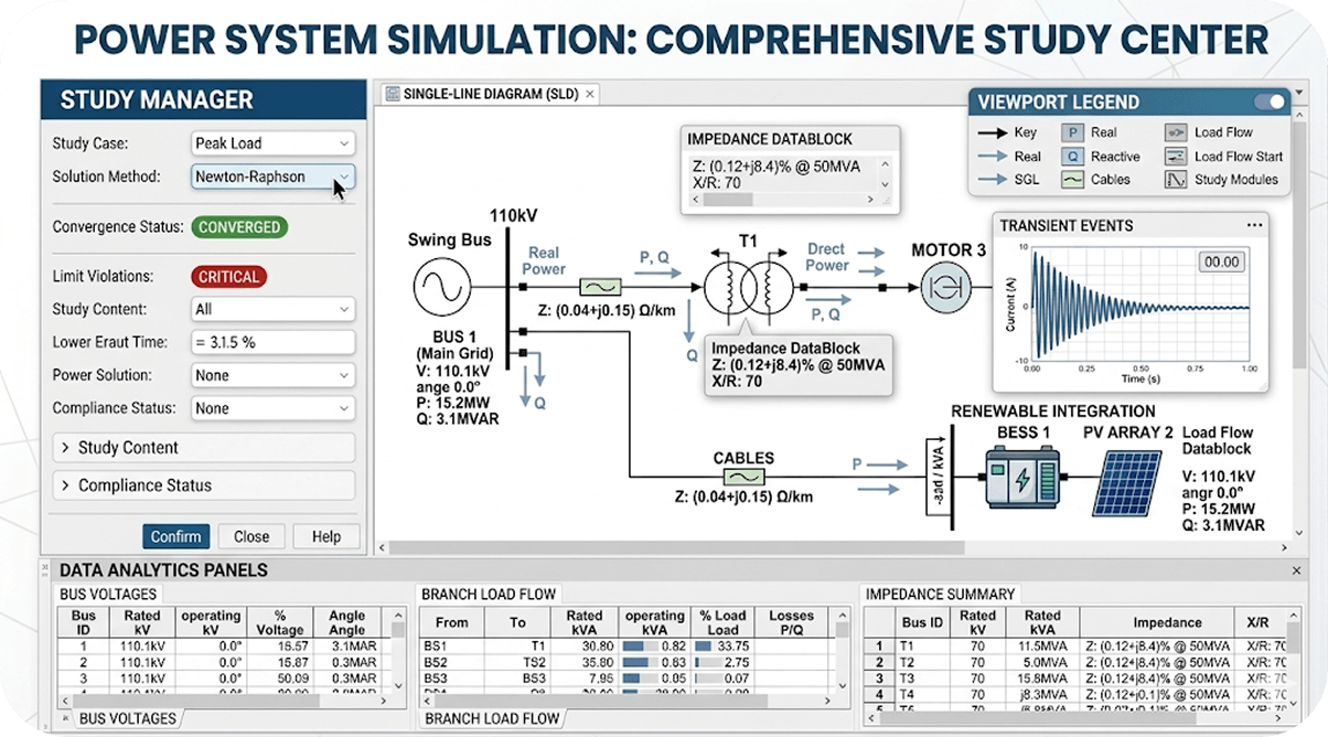 Power System Studies Simulation